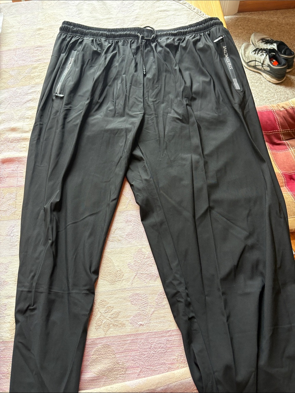 Men's Black Performance Joggers with Elastic Waist